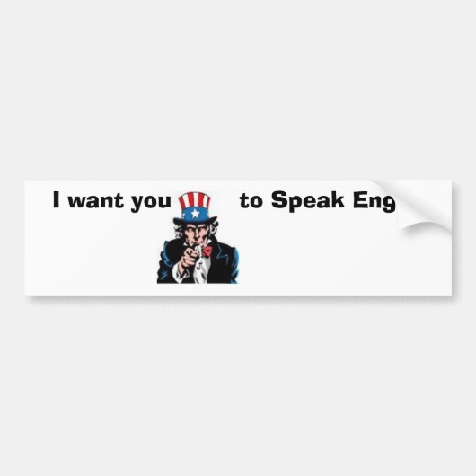 oom sam wil dat je Engels spreekt Bumpersticker (Voorkant)