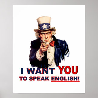 Oom Sam WIL DAT JE Engels spreekt Poster