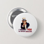 Oom Sam WIL DAT JE Engels spreekt Ronde Button 5,7 Cm (Voorkant /achterkant)