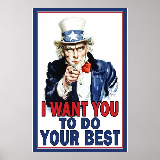 Oom Sam wil dat je JE BEST DOET Poster (Voorkant)