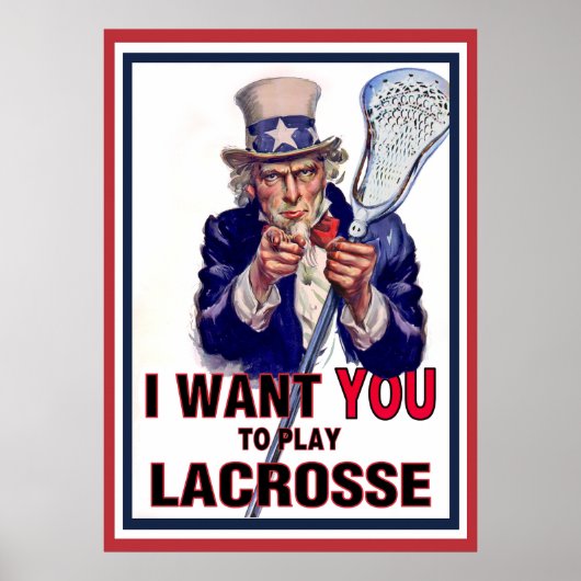 Oom Sam wil dat je Lacrosse speelt Poster (Voorkant)