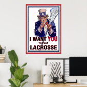 Oom Sam wil dat je Lacrosse speelt Poster (Thuiskantoor)