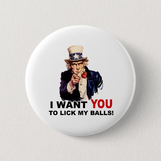 Oom Sam WIL DAT JE MIJN BALLETJES LIKT Ronde Button 5,7 Cm (Voorkant)