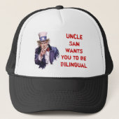 Oom Sam wil dat je tweetalig bent Trucker Pet (Voorkant)