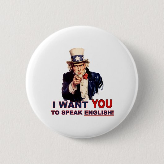Oom Sam WIL DAT JIJ engels spreekt Ronde Button 5,7 Cm (Voorkant)