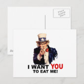 Oom Sam WIL DAT JIJ MIJ OP EET Briefkaart (Voorkant / Achterkant)