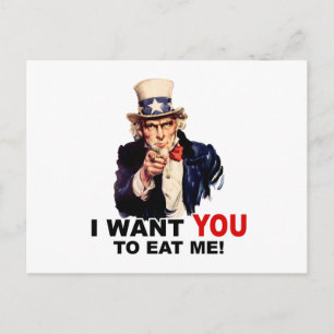 Oom Sam WIL DAT JIJ MIJ OP EET Briefkaart