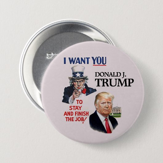 Oom Sam wil Donald Trump 2020 Ronde Button 7,6 Cm (Voorkant /achterkant)