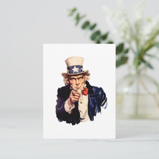 Oom Sam wil je! Briefkaart (Staand voorkant)