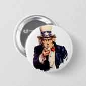 Oom Sam wil je! Ronde Button 5,7 Cm (Voorkant /achterkant)