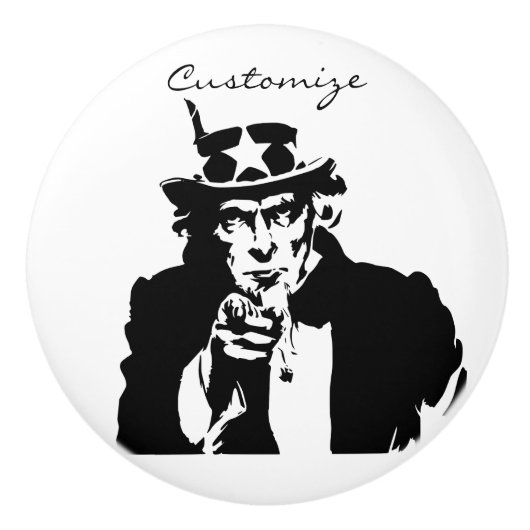 Oom Sam wil je Thunder_Cove Keramische Knop (Voorkant)