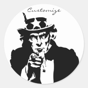 Oom Sam wil je Thunder_Cove Ronde Sticker