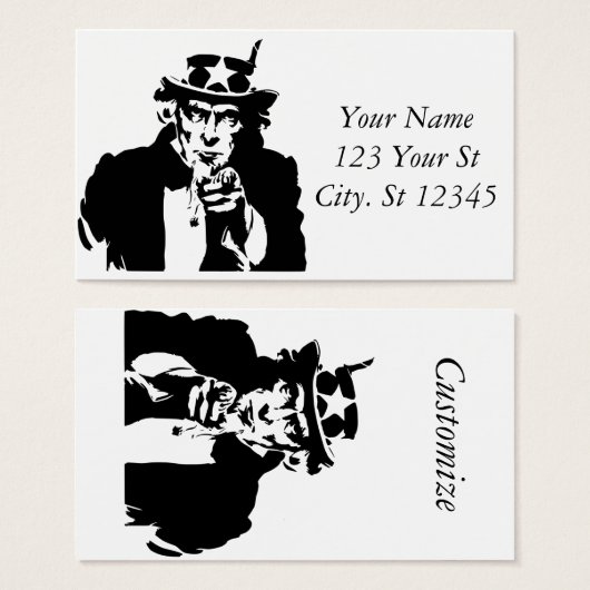 Oom Sam wil je Thunder_Cove Visitekaartje (Voorkant /achterkant)