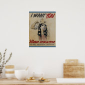 Oom Sam wil je voor Zombie Apocalypse Poster (Keuken)