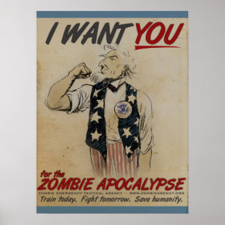 Oom Sam wil je voor Zombie Apocalypse Poster