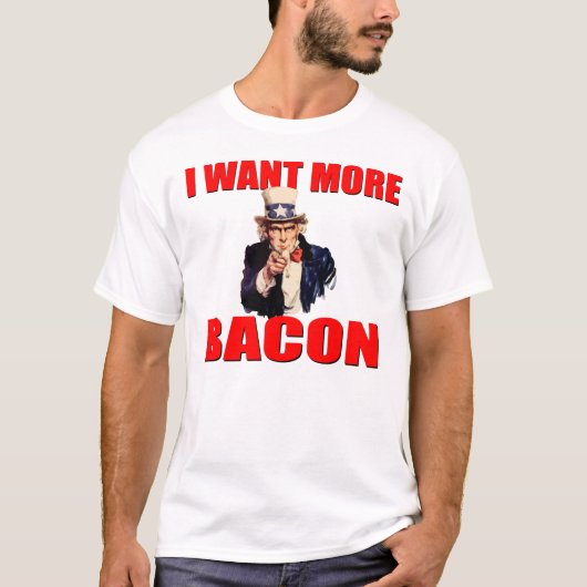 Oom Sam wil meer Bacon T-shirt (Voorkant)