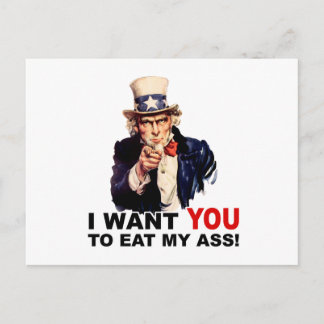 Oom Sam WILT DAT JE MIJN ASS EAT Briefkaart