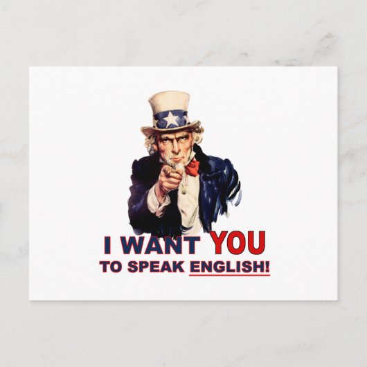Oom Sam WILT DAT U engels spreekt Briefkaart (Voorkant)