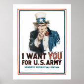 Oom Sam (wit) Poster (Voorkant)