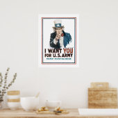 Oom Sam (wit) Poster (Keuken)