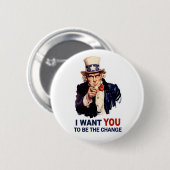 Oom Sam wordt de verandering Ronde Button 5,7 Cm (Voorkant /achterkant)