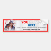 Oom Sam 'You Belong here'-Bumpersticker Bumpersticker (Voorkant)