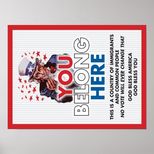 Oom Sam "You Belong here"-Poster Poster (Voorkant)