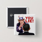 oom Sam You Lie Vierkante Button 5,1 Cm (Voorkant /achterkant)