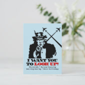 Oom Sam zegt dat ik wil dat je opkijkt Briefkaart (Staand voorkant)