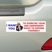 Oom Sam zegt dat je je 2de wijzigingsrechten moet  Bumpersticker (Op auto)