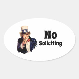 Oom Sam zegt geen colportage Ovale Sticker