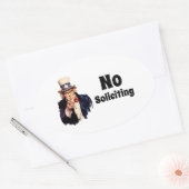 Oom Sam zegt geen colportage Ovale Sticker (Envelop)