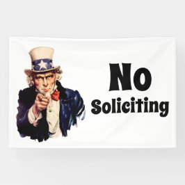 Oom Sam zegt geen colportage Spandoek