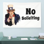 Oom Sam zegt geen colportage Spandoek (Beurs)