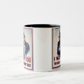 Oom Sam zegt: "Hou me verantwoordelijk!" Tweekleurige Koffiemok (Center)