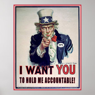 Oom Sam zegt: "Hou me verantwoording af" Poster