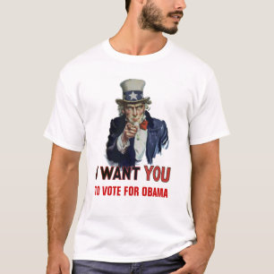 Oom Sam zegt: "Stemming voor Obama" T-shirt