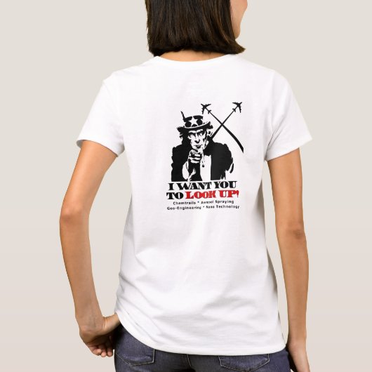 Oom Sam zegt Stop Chemtrails T-shirt (Achterkant)
