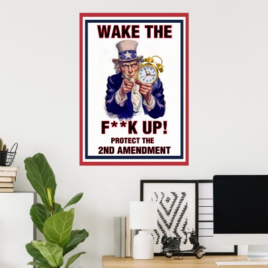 Oom Sam zegt: Wakker worden! Poster (Thuiskantoor)