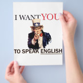 Oom Sam zei dat ik wil dat je Engels spreekt Flyer (Hand)