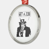 Oom Sam Zoek Een Baantje Metalen Ornament (Links)