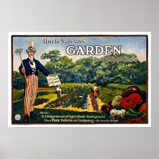 Oom Sam's Garden, 1917.  Adverteren Poster (Voorkant)