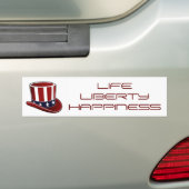 Oom Sam's Pet "Life Liberty Happiness" Sticker (Op auto)