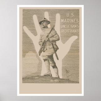 Oom Sam's rechterhand-Amerikaanse mariniers Poster