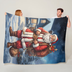 oom Santa Fleece Deken