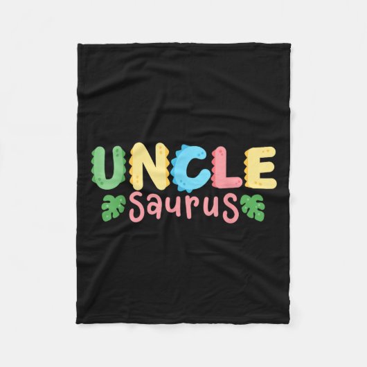 Oom Saurus Kinderen Dinosaurus Verjaardagsfeest Fa Fleece Deken (Voorkant)
