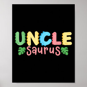 Oom Saurus Kinderen Dinosaurus Verjaardagsfeest Fa Poster