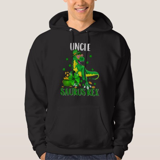 oom Saurus Rex St Patrick S Day Leprechaun Dinos Hoodie (Voorkant)