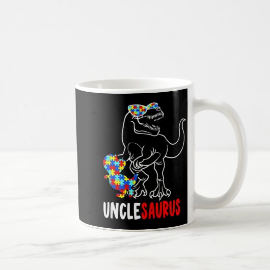 Oom-saurus T Rex Dinosaur Autisme Bewustzijn Oom  Koffiemok (Rechts)