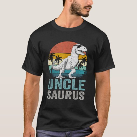 Oom-saurus T Rex Dinosaur Oom Saurus Familie Mat T-shirt (Voorkant)